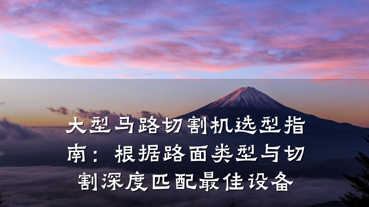 大型马路切割机选型指南:根据路面类型与切割深度匹配最佳设备